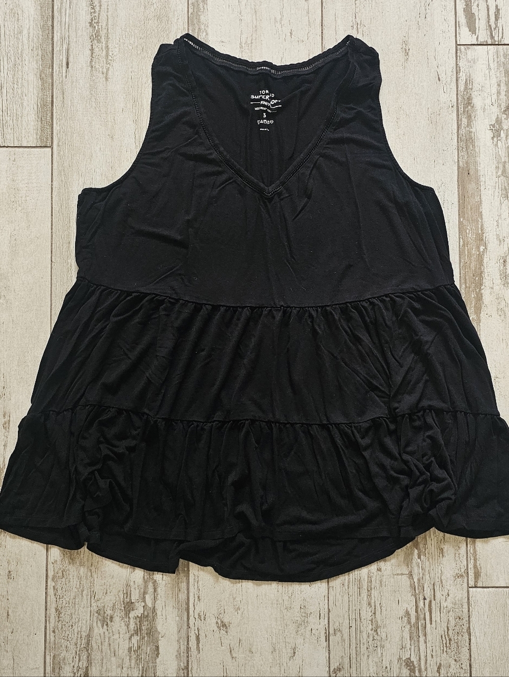 Torrid Black Tiered V-Neck Sleeveless Top - 3X